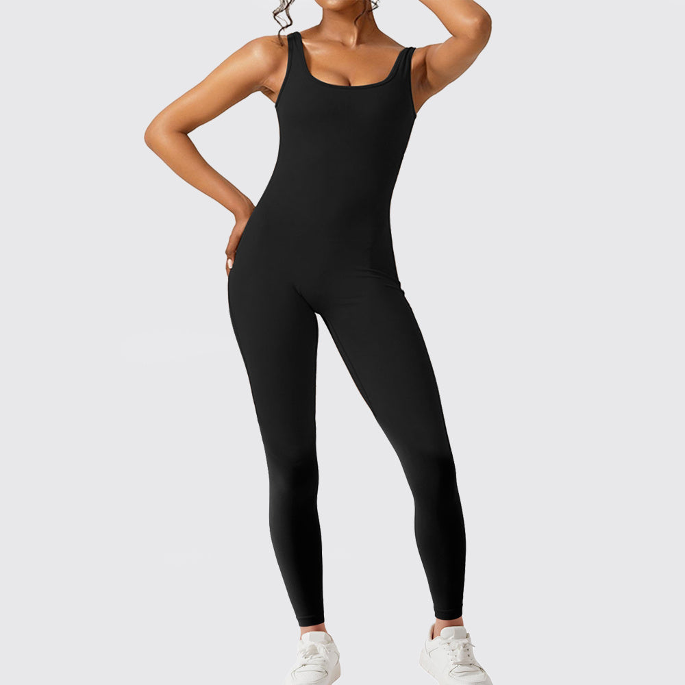 Women Sleeveless Flare Jumpsuits Fitness Yoga Long Pants - Steellady