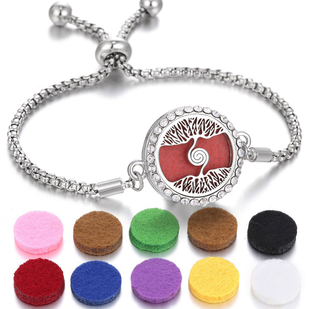 2024 New Kaleidoscope Aromatherapy Bracelet Perfume Essential Oil Diffuser Locket Bracelet Charms Women Aroma Diffuser Jewelry - Steellady