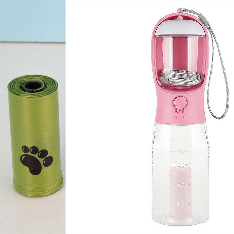 Portable Cat Dog Water Bottle Food Feeder Drinker Poop Dispenser 3 In 1 Leak-proof Multifunctional Dog Water Bottle Pet Products - Steellady