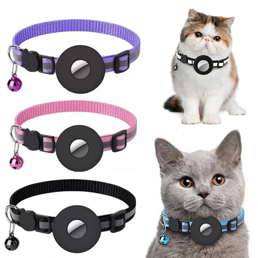 Reflective Collar Waterproof Holder Case For Airtag Air Tag Airtags Protective Cover Cat Dog Kitten Puppy Nylon Collar - Steellady