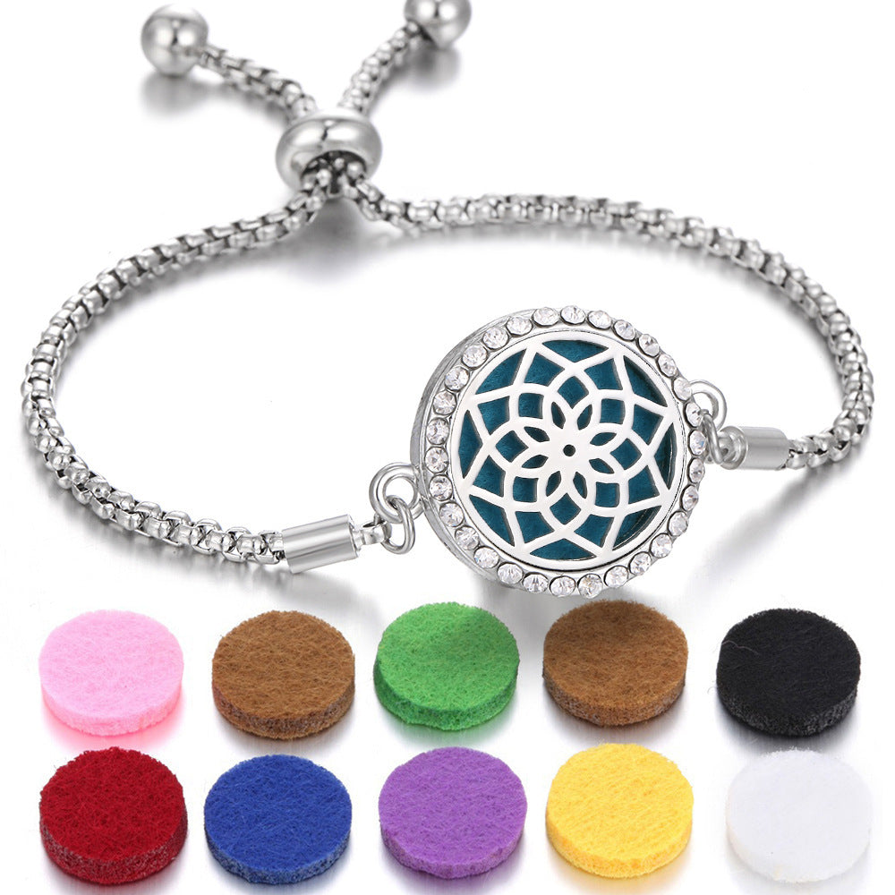 2024 New Kaleidoscope Aromatherapy Bracelet Perfume Essential Oil Diffuser Locket Bracelet Charms Women Aroma Diffuser Jewelry - Steellady