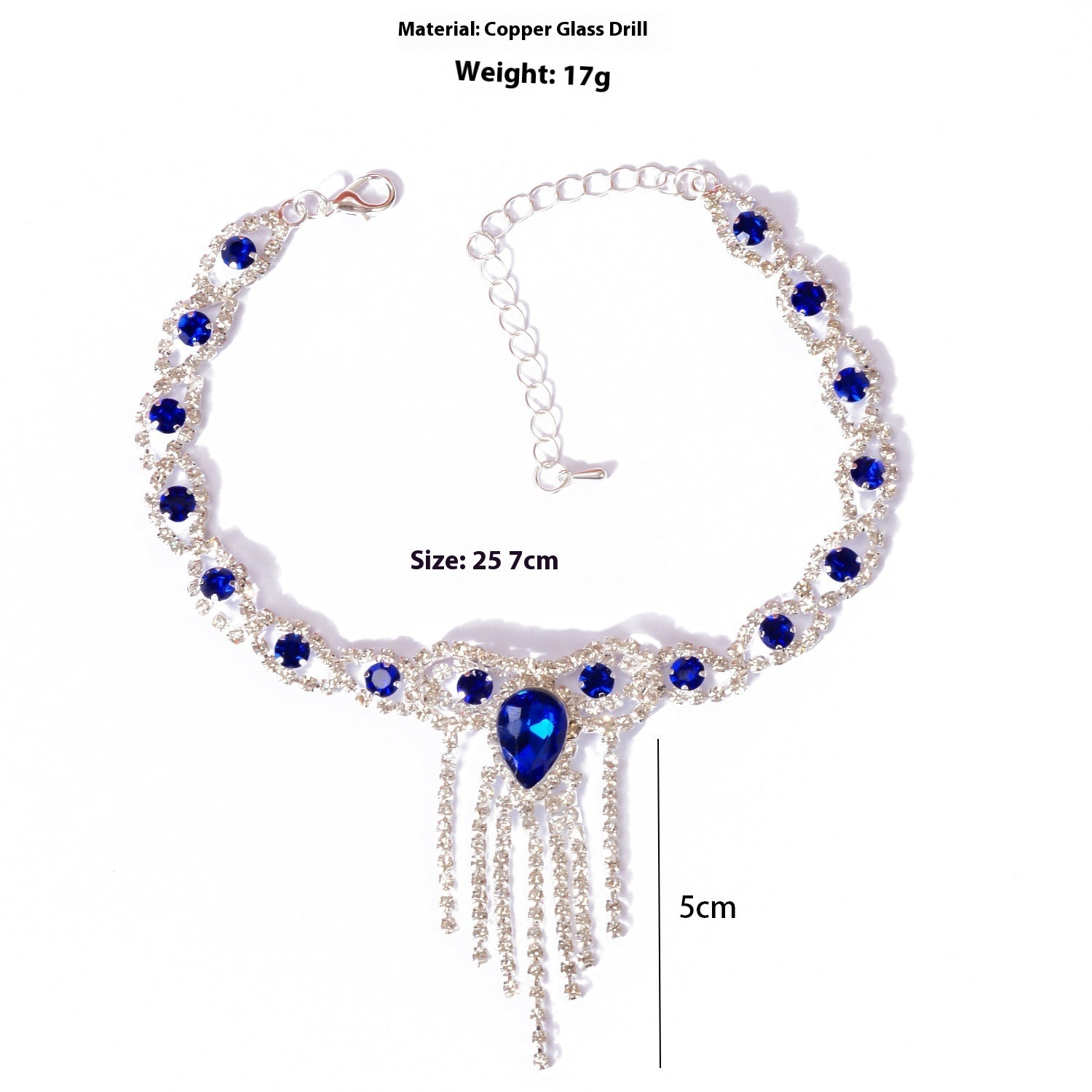 Fashion Fashion Style Tassel Blue Rhinestone Anklet - Steellady