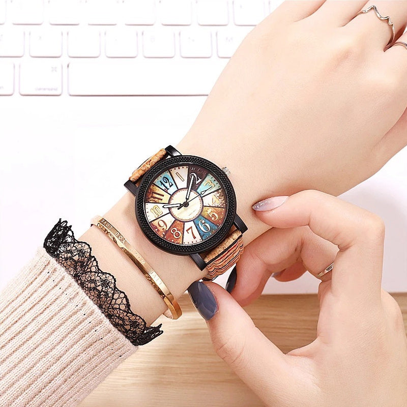 Casual Vintage Leather Women Quartz Wrist Watch Gift Clock - Steellady