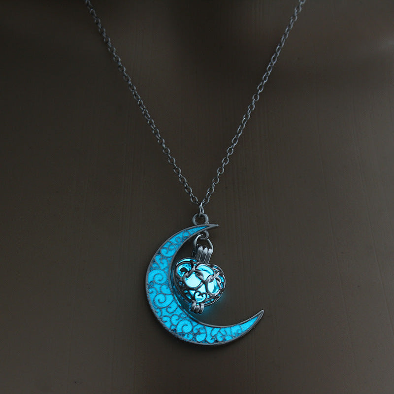 Glowing Pendant Necklaces Silver Plated Chain Necklaces - Steellady