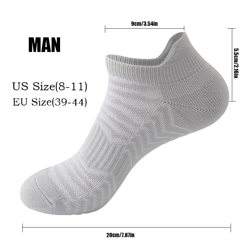 3 Pairs Men Low Athletic Socks Cushion Running Socks Performance Breathable Crew Socks Outdoor Sports Socks - Steellady