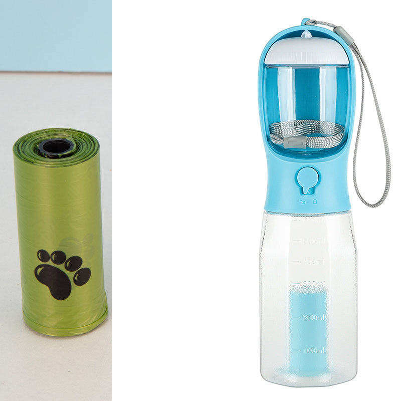 Portable Cat Dog Water Bottle Food Feeder Drinker Poop Dispenser 3 In 1 Leak-proof Multifunctional Dog Water Bottle Pet Products - Steellady