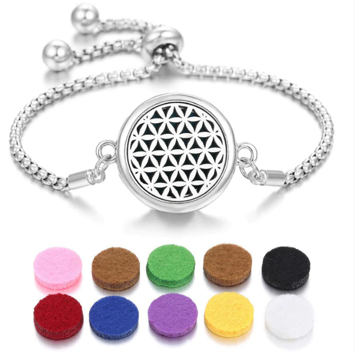 2024 New Kaleidoscope Aromatherapy Bracelet Perfume Essential Oil Diffuser Locket Bracelet Charms Women Aroma Diffuser Jewelry - Steellady