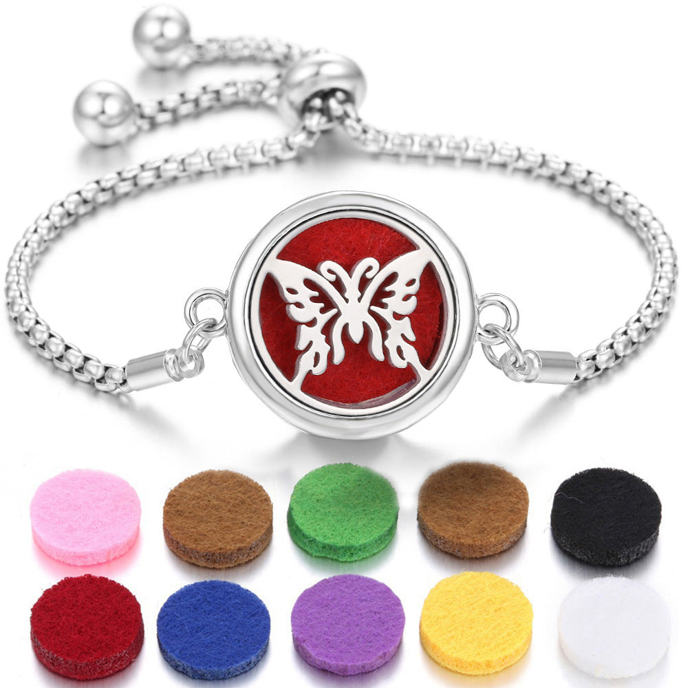 2024 New Kaleidoscope Aromatherapy Bracelet Perfume Essential Oil Diffuser Locket Bracelet Charms Women Aroma Diffuser Jewelry - Steellady