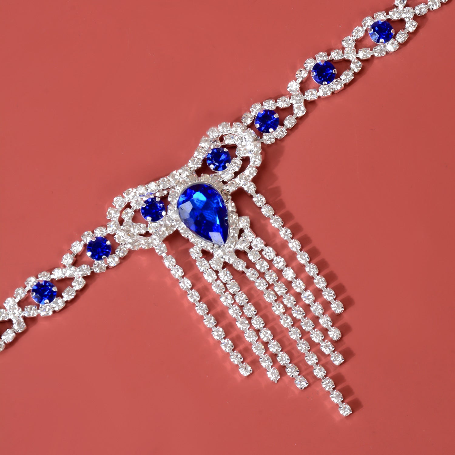 Fashion Fashion Style Tassel Blue Rhinestone Anklet - Steellady