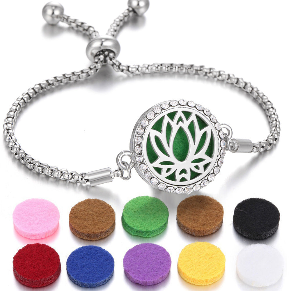 2024 New Kaleidoscope Aromatherapy Bracelet Perfume Essential Oil Diffuser Locket Bracelet Charms Women Aroma Diffuser Jewelry - Steellady