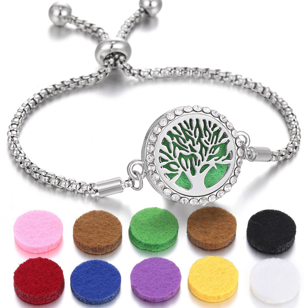 2024 New Kaleidoscope Aromatherapy Bracelet Perfume Essential Oil Diffuser Locket Bracelet Charms Women Aroma Diffuser Jewelry - Steellady