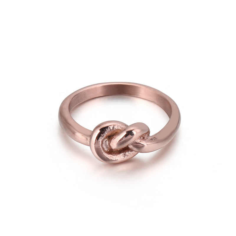 Truelove Knot Geometric Titanium Steel Ring - Steellady