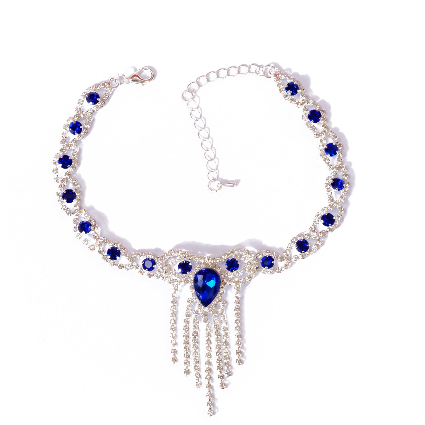 Fashion Fashion Style Tassel Blue Rhinestone Anklet - Steellady