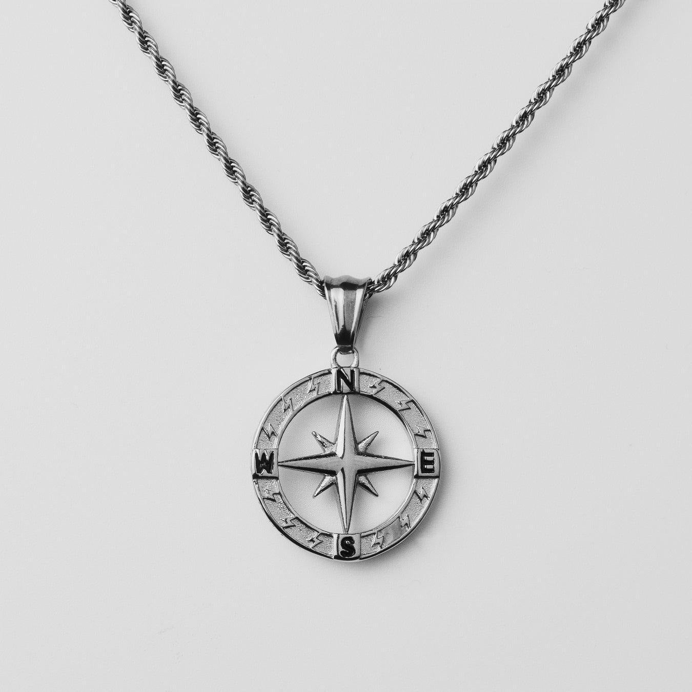 Stainless Steel Compass Circular Necklace - Steellady