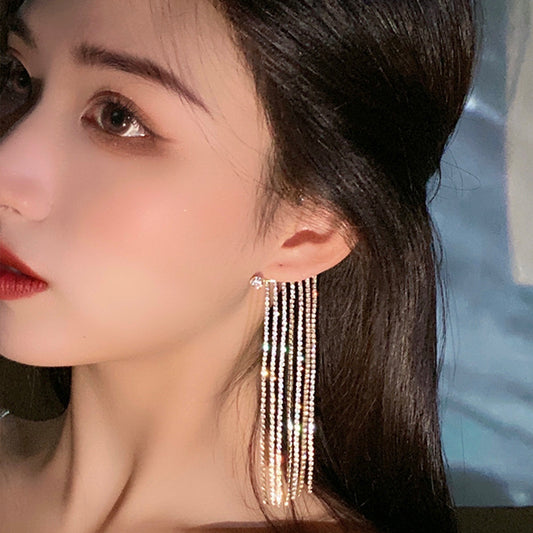 Fashionable And Simple Long Tassel Earrings - Steellady